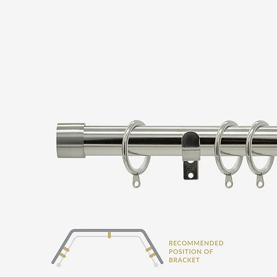 28mm Allure Classic Stainless Steel End Cap Bay Window pole
