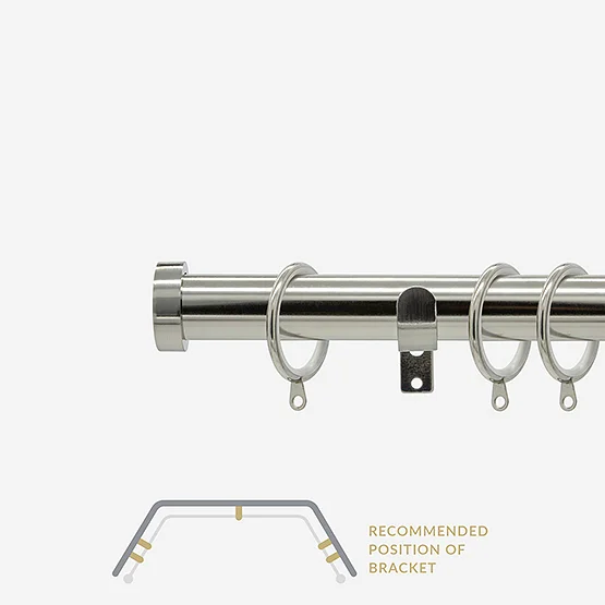 28mm Allure Classic Stainless Steel Stud Bay Window pole