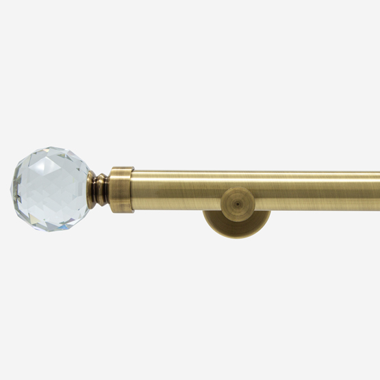 28mm Allure Signature Antique Brass Crystal Eyelet Curtain Pole