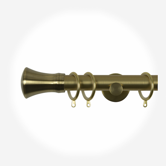 28mm Signature Antique Brass Trumpet Curtain Pole