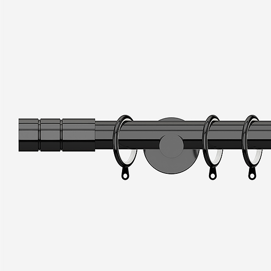 28mm Allure Signature Black Nickel Barrel Curtain Pole