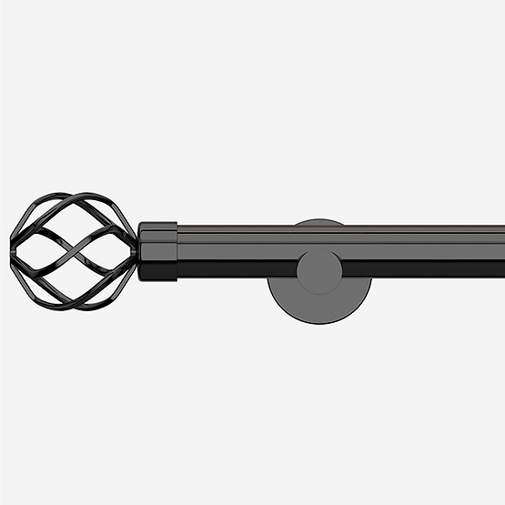 28mm Allure Signature Black Nickel Cage Eyelet Curtain Pole