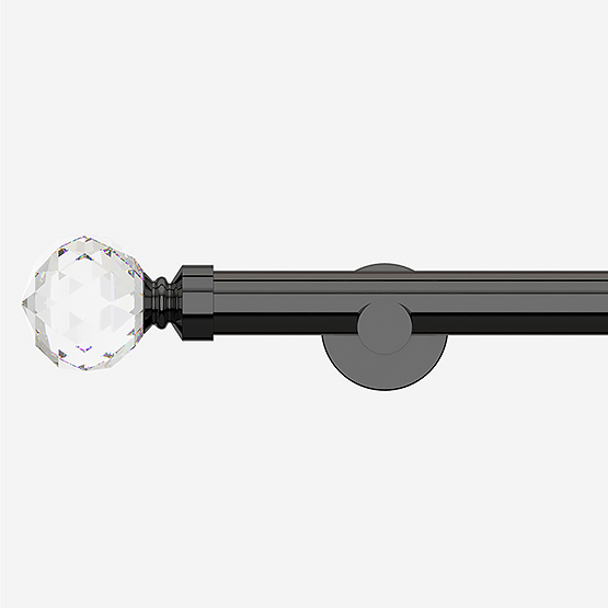 28mm Allure Signature Black Nickel Crystal Eyelet Curtain Pole