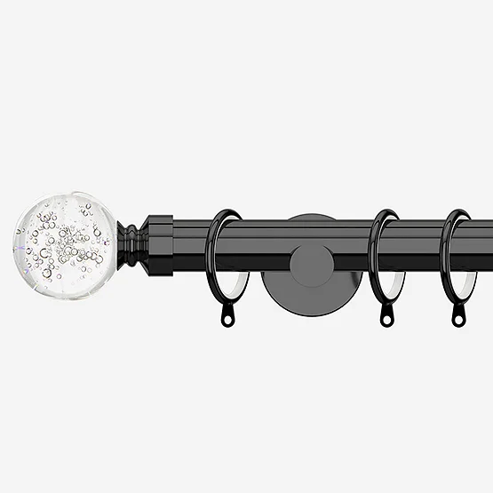 28mm Allure Signature Black Nickel Glass Bubbles pole