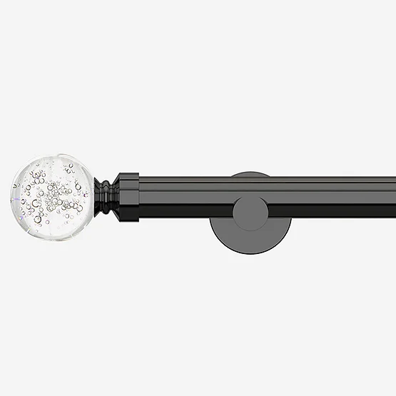 28mm Allure Signature Black Nickel Glass Bubbles Eyelet pole