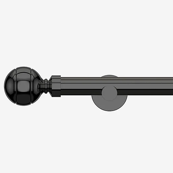 28mm Allure Signature Black Nickel Ribbed Ball Eyelet pole
