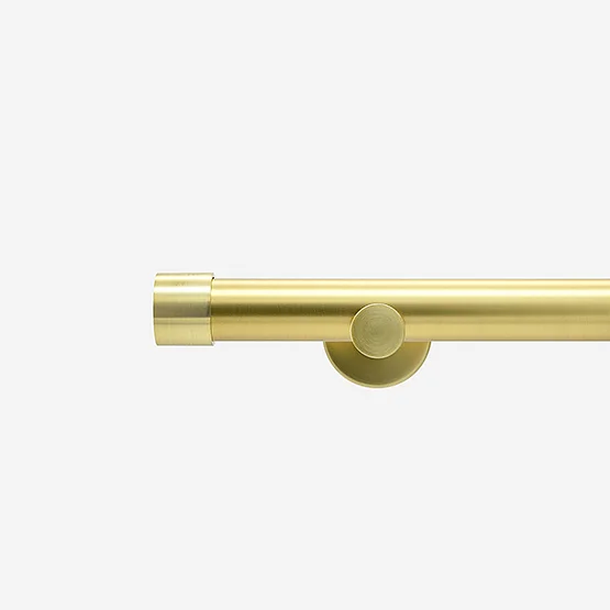 28mm Allure Signature Brushed Gold End Cap Eyelet pole