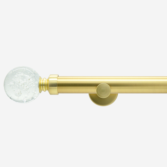 28mm Signature Brushed Gold Glass Bubbles Eyelet Curtain Pole