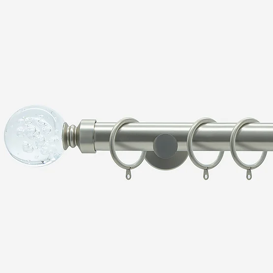 28mm Allure Signature Brushed Steel Glass Bubbles pole