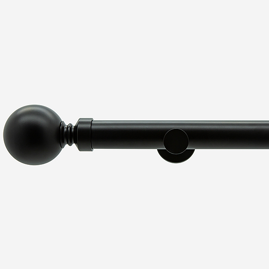 28mm Allure Signature Matt Black Ball Eyelet Curtain Pole