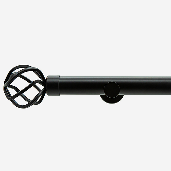 28mm Allure Signature Matt Black Cage Eyelet Curtain Pole