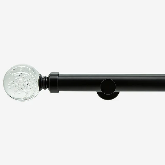 28mm Allure Signature Matt Black Glass Bubbles Eyelet pole
