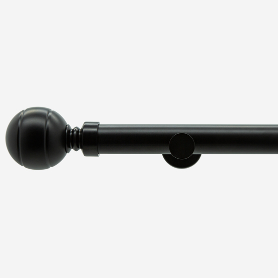28mm Allure Signature Matt Black Ribbed Ball Eyelet pole