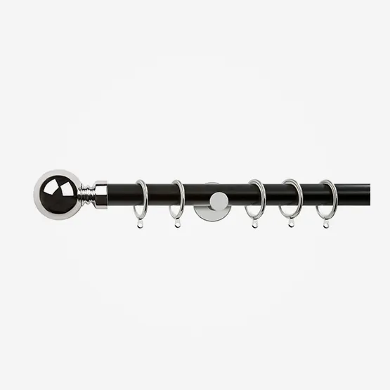 28mm Allure Signature Matt Black With Chrome Ball pole