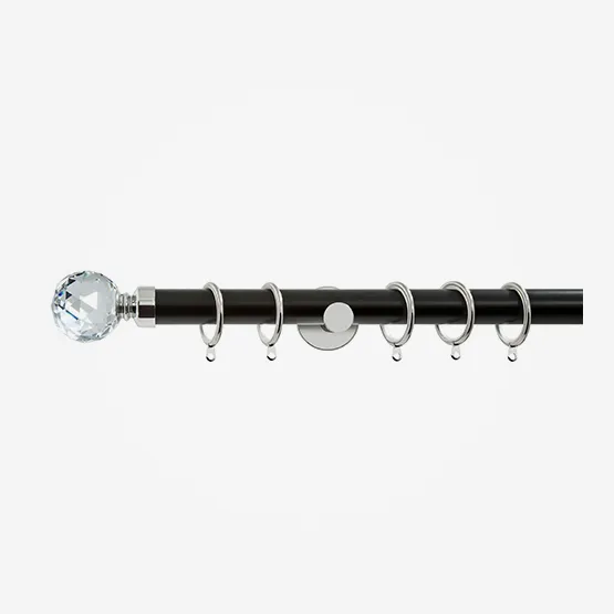 28mm Allure Signature Matt Black With Chrome Crystal pole