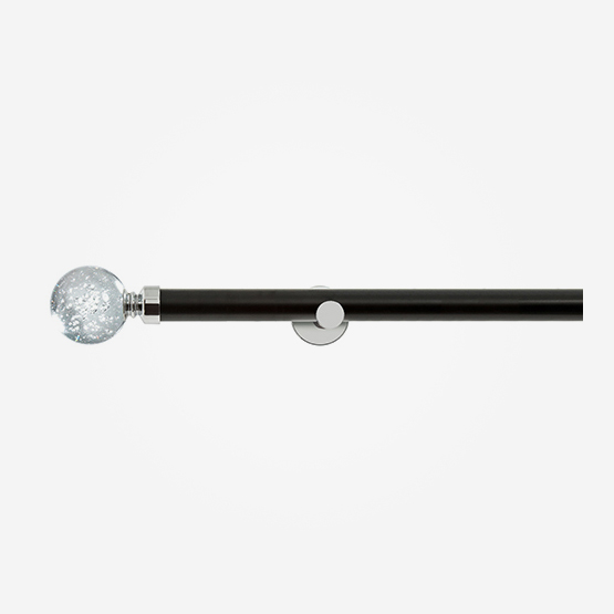 28mm Allure Signature Matt Black With Chrome Glass Bubbles Eyelet pole