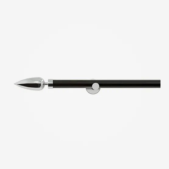 28mm Allure Signature Matt Black With Chrome Teardrop Eyelet pole