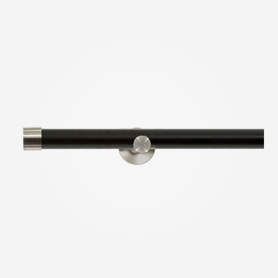28mm Allure Signature Matt Black With Stainless Steel End Cap Eyelet pole