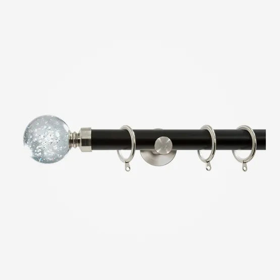 28mm Allure Signature Matt Black With Stainless Steel Glass Bubbles pole