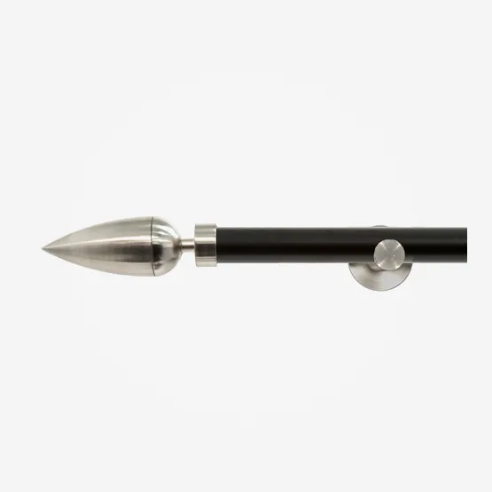 28mm Allure Signature Matt Black With Stainless Steel Teardrop Eyelet pole