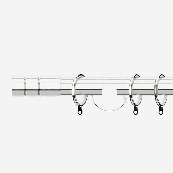 28mm Allure Signature Polished Chrome Barrel Curtain Pole