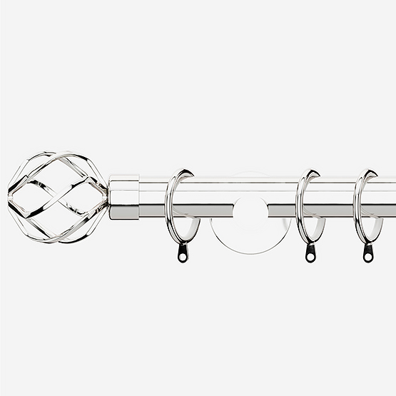 28mm Allure Signature Polished Chrome Cage Curtain Pole