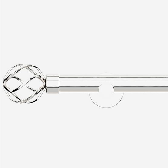 28mm Allure Signature Polished Chrome Cage Eyelet Curtain Pole