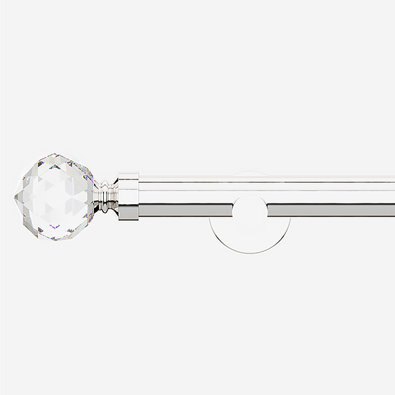 28mm Allure Signature Polished Chrome Crystal Eyelet Curtain Pole