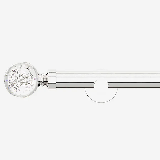 28mm Allure Signature Polished Chrome Glass Bubbles Eyelet pole