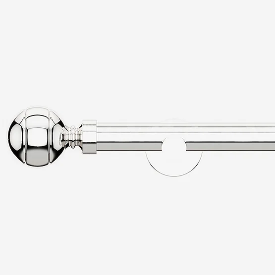 28mm Allure Signature Polished Chrome Ribbed Ball Eyelet pole