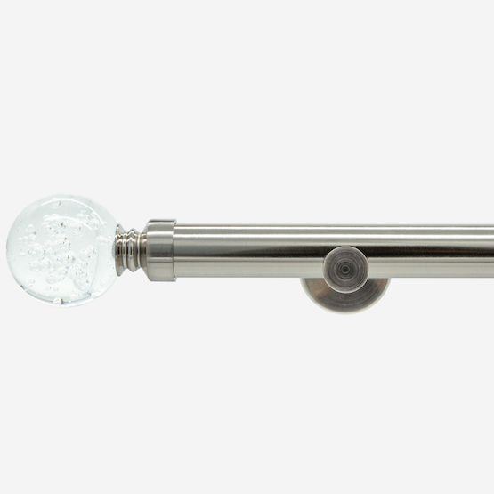 28mm Allure Signature Stainless Steel Glass Bubbles Eyelet Curtain Pole