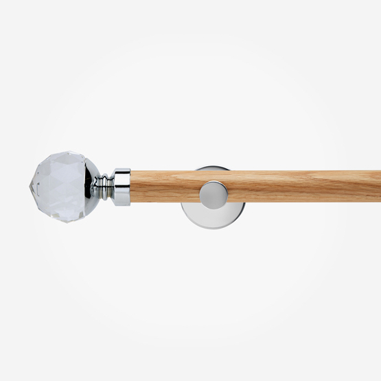 28mm Neo Oak With Chrome Clear Faceted Ball Eyelet