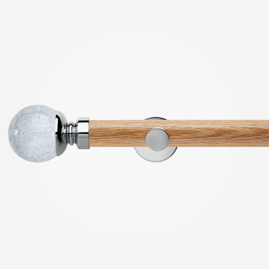 28mm Neo Oak With Chrome Crackled Glass Ball Eyelet