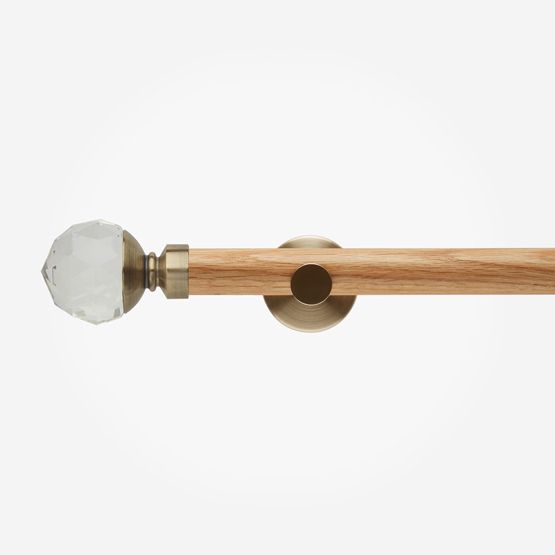 28mm Neo Oak With Spun Brass Clear Faceted Ball Eyelet