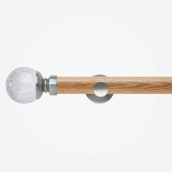 28mm Neo Oak With Stainless Steel Crackled Glass Ball Eyelet