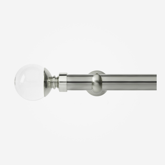 28mm Neo Premium Stainless Steel Plain Clear Ball Eyelet Curtain Pole