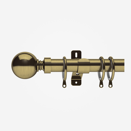 28mm Swish Elements Belgravia Bay Antique Brass Classic Ball Curtain Pole