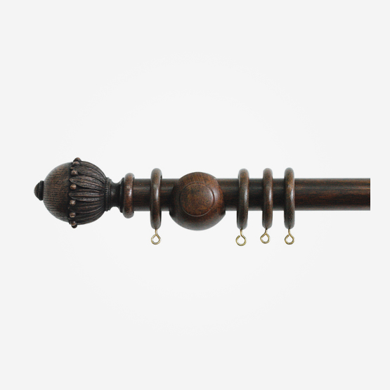 30mm Cathedral Oak Wells Finial Curtain Pole