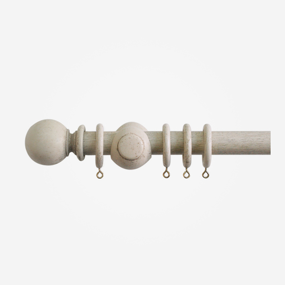 30mm Cathedral Putty Plain Ball Finial Curtain Pole
