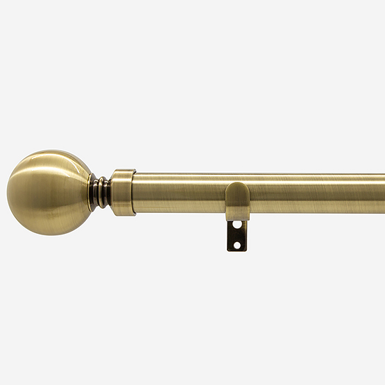 35mm Allure Classic Antique Brass Ball Finial Eyelet Curtain Pole