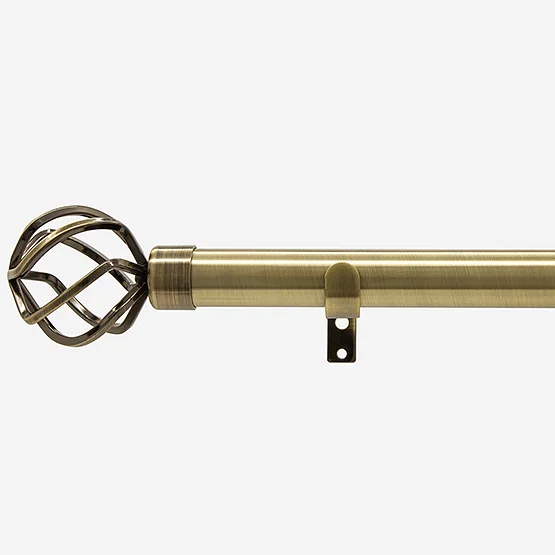 35mm Allure Classic Antique Brass Cage Finial Eyelet pole