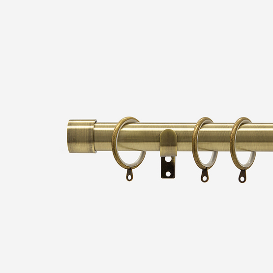 35mm Allure Classic Antique Brass End Cap Finial Curtain Pole