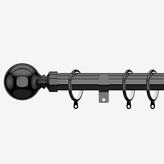 35mm Allure Classic Black Nickel Ball Finial pole