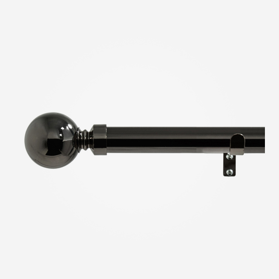 35mm Allure Classic Black Nickel Ball Finial Eyelet pole