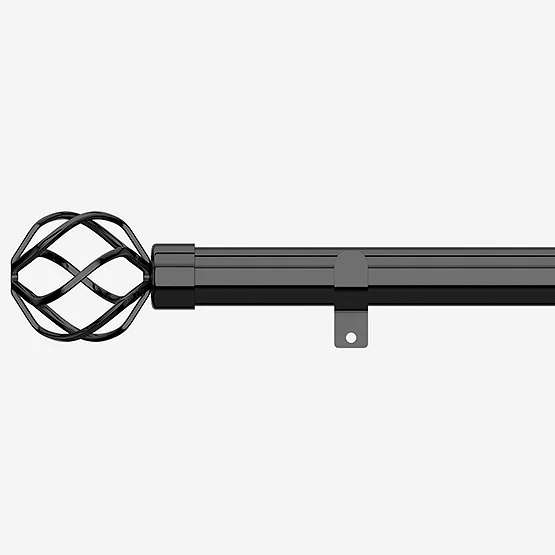 35mm Allure Classic Black Nickel Cage Finial Eyelet pole