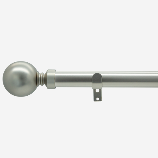 35mm Allure Classic Brushed Steel Ball Eyelet pole
