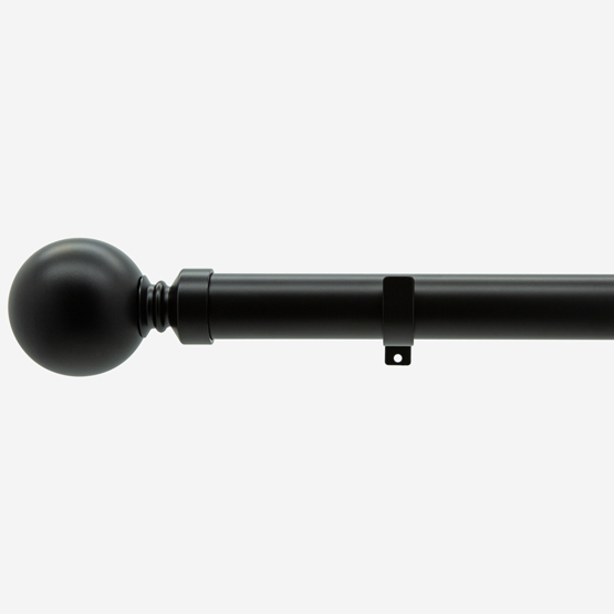 35mm Allure Classic Matt Black Ball Finial Eyelet pole