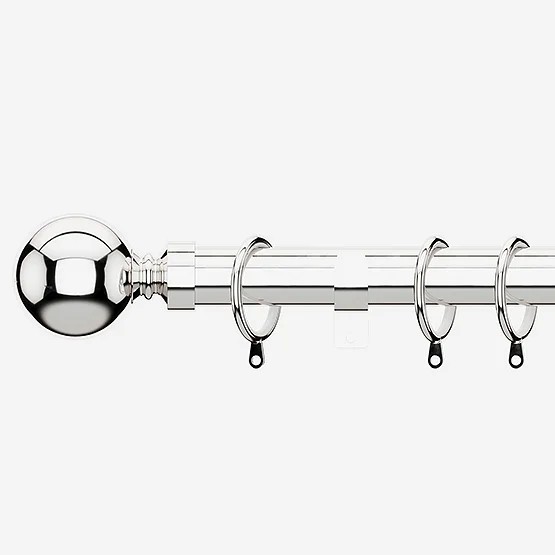 35mm Allure Classic Polished Chrome Ball Finial pole