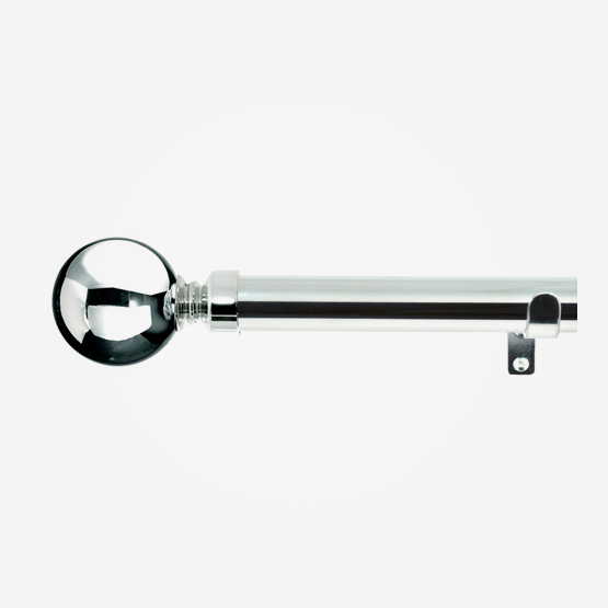35mm Allure Classic Polished Chrome Ball Finial Eyelet Curtain Pole