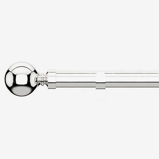 35mm Allure Classic Polished Chrome Ball Finial Eyelet pole
